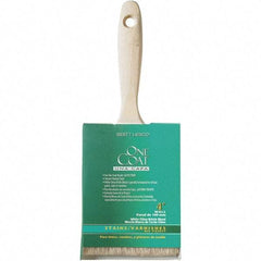 Krylon - 11/16" Flat White China Bristle Wall Brush - 4" Bristle Length, 3-1/4" Wood Beavertail Handle - Apex Tool & Supply