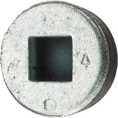 Made in USA - Size 2", Class 150, Malleable Iron Galvanized Pipe Countersunk Square Plug - 150 psi, Threaded End Connection - Apex Tool & Supply