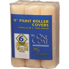 Krylon - 3/8" Nap, 9" Wide Paint Roller Cover - Semi-Smooth Texture, Polyester & Knitted - Apex Tool & Supply