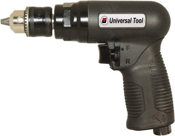 Florida Pneumatic - 3/8" Reversible Keyed Chuck - Pistol Grip Handle, 1,800 RPM, 4 CFM, 0.75 hp, 90 psi - Apex Tool & Supply