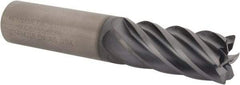 Kennametal - 3/4", 6 Flute, Single End, Solid Carbide, 0.09" Corner Radius End Mill - 4" OAL, 38° Helix, Right Hand Flute, 1-5/8" LOC, Right Hand Cut - Apex Tool & Supply