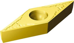 Sandvik Coromant - VCMT221 MM Grade 2025 Carbide Turning Insert - TiCN/Al2O3/TiN Finish, 35° Diamond, 1/4" Inscr Circle, 1/8" Thick, 1/64" Corner Radius - Apex Tool & Supply