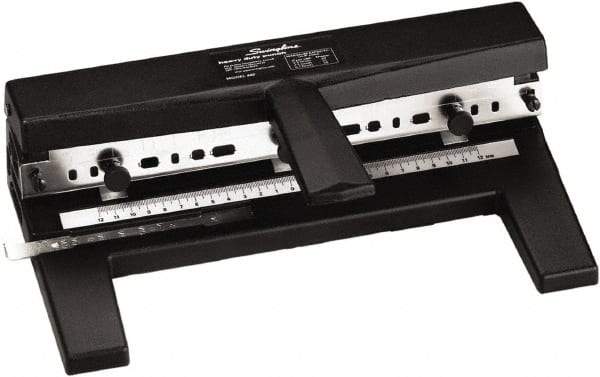 Swingline - Paper Punches Type: 40 Sheet Manual Three Hole Punch Color: Black - Apex Tool & Supply