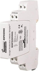 Cooper Bussmann - 4 Pole, 1 Phase, 90mm Long x 12mm Wide x 71.99mm Deep, Hardwired Surge Protector - DIN Rail Mount, 24 V, 23.30 VAC, 33 VDC Operating Voltage, 20 kA Surge Protection - Apex Tool & Supply