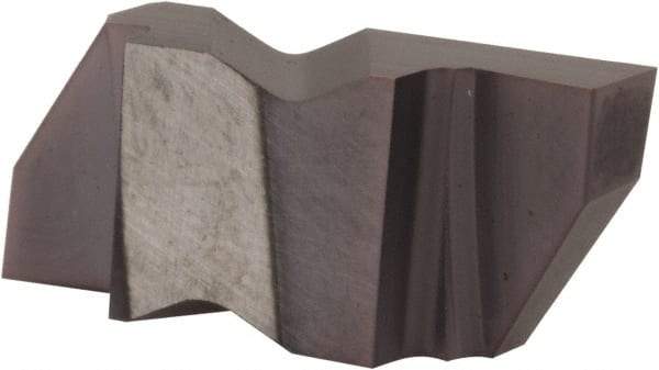 Tool-Flo - 0.375FLG CB Grade AC3, 1/16" Cutting Width Carbide Grooving Insert - 0.12" Max Depth of Cut, Right Hand, .005 to .010" Corner Radius, AlTiN Finish - Apex Tool & Supply