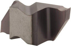 Tool-Flo - 0.188FLG CB Grade AC3, 0.0618" Cutting Width Carbide Grooving Insert - 0.11" Max Depth of Cut, Right Hand, .005 to .010" Corner Radius, AlTiN Finish - Apex Tool & Supply