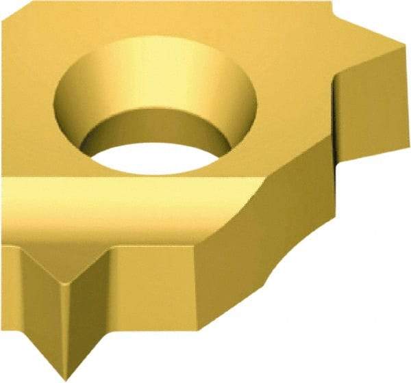 Vargus - 5LKIR Internal Right Hand 27 NPTF Laydown Threading Insert - Grade VKX, TiN Coated Carbide, 5mm Inscribed Circle - Apex Tool & Supply
