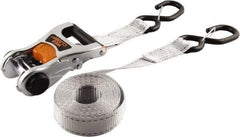 Erickson Manufacturing - 12' Long x 1-1/4" Wide, 2,000 Lb Basket Capacity, Polyester Web Sling - Gray - Apex Tool & Supply