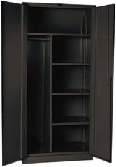 Hallowell - 4 Shelf Combination Storage Cabinet - Steel, 36" Wide x 24" Deep x 78" High, Gray - Apex Tool & Supply