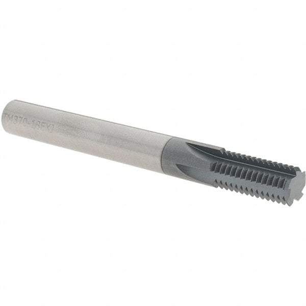 Scientific Cutting Tools - 3/8" Shank Diam, AlTiN+ Coating, Solid Carbide Straight Flute Thread Mill - 5 Flutes, 3-1/2" OAL - Apex Tool & Supply