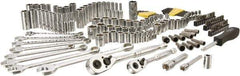Stanley - 145 Piece 1/4" & 3/8" Drive Chrome Vanadium Finish Deep Well Socket Set - 6 Points, 5/32" to 11/16" (4mm to 17mm) Range, Inch/Metric Measurement Standard - Apex Tool & Supply
