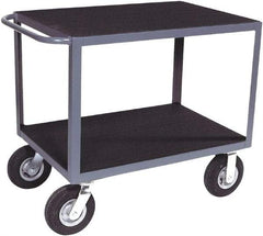 Jamco - 1,200 Lb Capacity, 24" Wide x 48" Long x 34" High Shelf Cart - 2 Shelf, Steel, Semi-Pneumatic Casters - Apex Tool & Supply