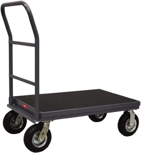 Jamco - 1,200 Lb Capacity Platform Truck - Steel Deck, 48" OAW, 12" Platform Height, Urethane Casters - Apex Tool & Supply