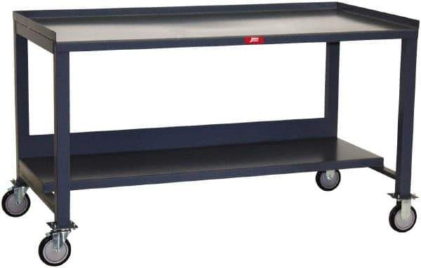 Jamco - 3 Side Retention Mobile Work Bench - Steel, Gray, 60" Long x 30" Deep x 35" High - Apex Tool & Supply