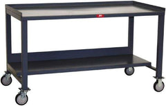 Jamco - 3 Side Retention Mobile Work Bench - Steel, Gray, 60" Long x 30" Deep x 35" High - Apex Tool & Supply
