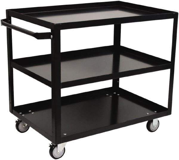 Jamco - 800 Lb Capacity, 18" Wide x 30" Long x 33" High Shelf Cart - 3 Shelf, Steel, 2 Rigid/2 Swivel Casters - Apex Tool & Supply