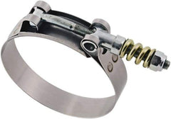 IDEAL TRIDON - 2-1/4 to 2-9/16" Hose, 3/4" Wide, T-Bolt Spring Loaded Clamp - 2-1/4 to 2-9/16" Diam, Stainless Steel - Apex Tool & Supply