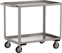 Jamco - 1,200 Lb Capacity, 24" Wide x 48" Long x 39" High Shelf Cart - 2 Shelf, Stainless Steel - Apex Tool & Supply