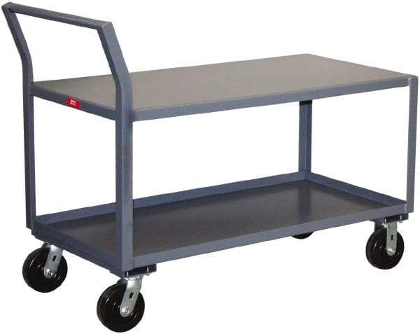 Jamco - 2,400 Lb Capacity, 30" Wide x 48" Long x 28" High Standard Utility Cart - 2 Shelf, Steel, Phenolic Casters - Apex Tool & Supply