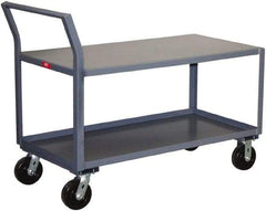 Jamco - 2,400 Lb Capacity, 24" Wide x 48" Long x 28" High Standard Utility Cart - 2 Shelf, Steel, Phenolic Casters - Apex Tool & Supply