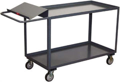 Jamco - 1,200 Lb Capacity, 30" Wide x 36" Long x 35" High Order Picking Cart - 2 Shelf, Steel, 2 Rigid/2 Swivel Casters - Apex Tool & Supply