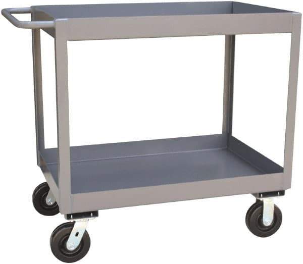 Jamco - 2,400 Lb Capacity, 24" Wide x 36" Long x 36" High Standard Utility Cart - 2 Shelf, Steel, Phenolic Casters - Apex Tool & Supply