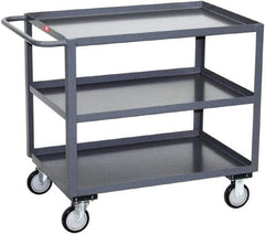 Jamco - 1,200 Lb Capacity, 30" Wide x 60" Long x 35" High Service Cart - 3 Shelf, Steel, Hard Rubber Casters - Apex Tool & Supply