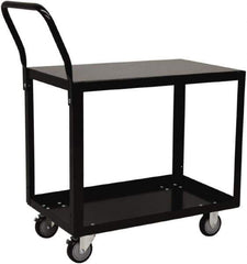 Jamco - 800 Lb Capacity, 24" Wide x 48" Long x 28" High Shelf Cart - 2 Shelf, Steel, 2 Rigid/2 Swivel Casters - Apex Tool & Supply