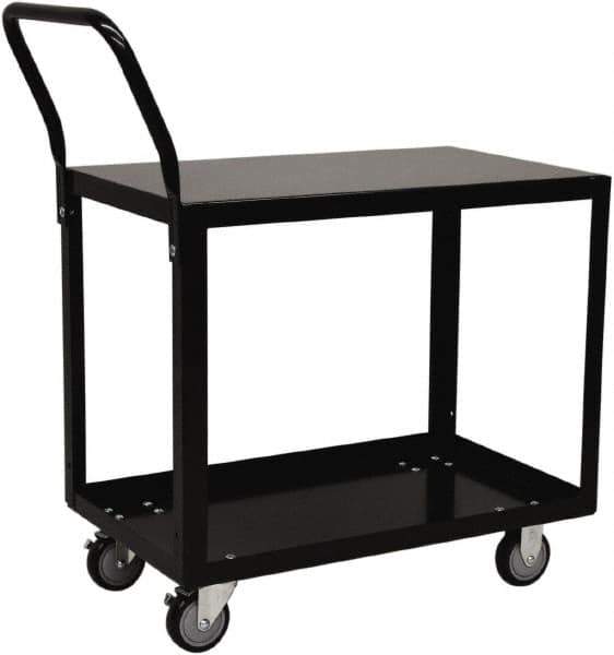 Jamco - 800 Lb Capacity, 18" Wide x 24" Long x 28" High Shelf Cart - 2 Shelf, Steel, 2 Rigid/2 Swivel Casters - Apex Tool & Supply