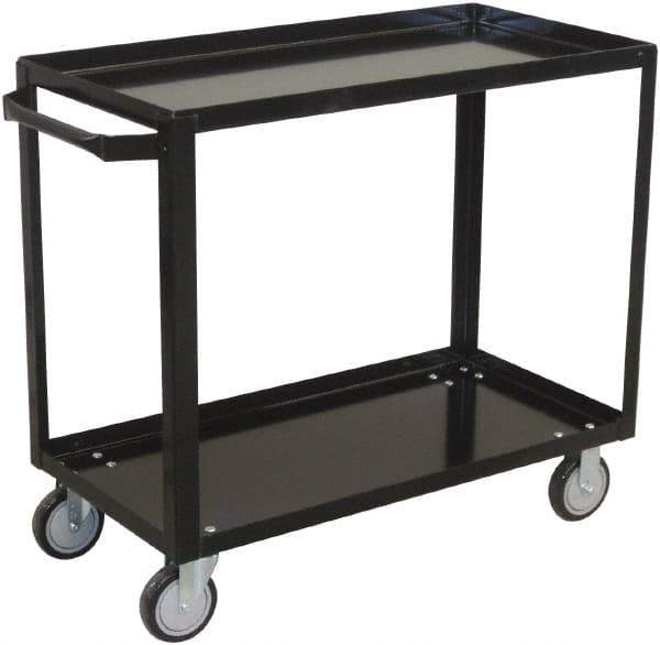 Jamco - 800 Lb Capacity, 24" Wide x 36" Long x 33" High Shelf Cart - 2 Shelf, Steel, 2 Rigid/2 Swivel Casters - Apex Tool & Supply