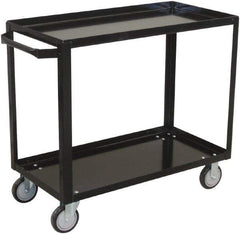 Jamco - 800 Lb Capacity, 24" Wide x 36" Long x 33" High Shelf Cart - 2 Shelf, Steel, 2 Rigid/2 Swivel Casters - Apex Tool & Supply