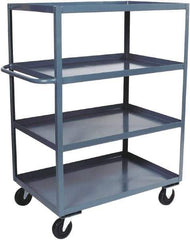 Jamco - 3,000 Lb Capacity, 4 Shelf, Steel Stock Truck - 72" Long x 36" Wide x 60" High, 6" Diam Phenolic Wheels - Apex Tool & Supply