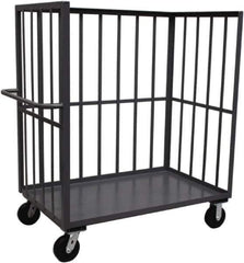 Jamco - 2,000 Lb Capacity, 1 Shelf, 3-Sided Steel Truck - 36" Long x 24" Wide x 57" High, 6" Diam Phenolic Resin Wheels - Apex Tool & Supply
