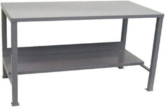 Jamco - 72 Wide x 36" Deep x 34" High, Steel Workbench - Flat Top, Fixed Legs, Gray - Apex Tool & Supply