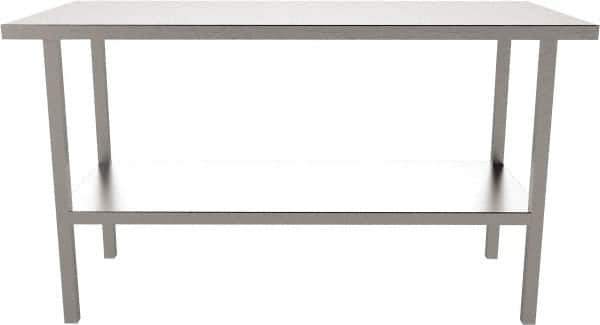 Jamco - 72 Wide x 30" Deep x 35" High, Stainless Steel Workbench - Flat Top, Fixed Legs, Stainless - Apex Tool & Supply
