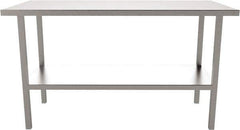 Jamco - 72 Wide x 30" Deep x 35" High, Stainless Steel Workbench - Flat Top, Fixed Legs, Stainless - Apex Tool & Supply