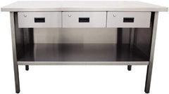 Jamco - 72 Wide x 30" Deep x 35" High, Stainless Steel Workbench - Flat Top, Fixed Legs, Stainless - Apex Tool & Supply