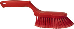 Vikan - 2" Bristle Length, Polyester Wash Brush - 5-13/16" Long x 5" Wide Head, 13-1/2" OAL, Red, Polypropylene Block - Apex Tool & Supply