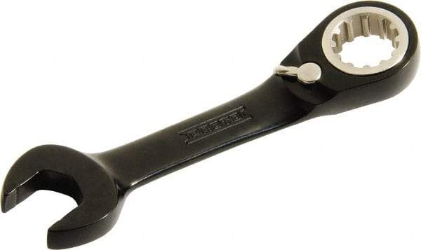Proto - 1/2" 12 Point Offset Combination Wrench - 15° Offset Angle, 4-1/4" OAL, Steel, Black Chrome Finish - Apex Tool & Supply