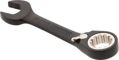 Proto - 9/16" 12 Point Offset Combination Wrench - 15° Offset Angle, 4-1/2" OAL, Steel, Black Chrome Finish - Apex Tool & Supply