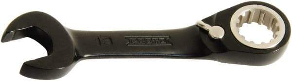 Proto - 8mm 12 Point Offset Combination Wrench - 15° Offset Angle, 3-1/2" OAL, Steel, Black Chrome Finish - Apex Tool & Supply