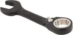 Proto - 18mm 12 Point Offset Combination Wrench - 15° Offset Angle, 5-5/32" OAL, Steel, Black Chrome Finish - Apex Tool & Supply