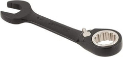 Proto - 14mm 12 Point Offset Combination Wrench - 15° Offset Angle, 4-1/4" OAL, Steel, Black Chrome Finish - Apex Tool & Supply