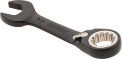 Proto - 17mm 12 Point Offset Combination Wrench - 15° Offset Angle, 5" OAL, Steel, Black Chrome Finish - Apex Tool & Supply