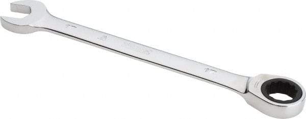 Proto - 17mm 12 Point Combination Wrench - 0° Offset Angle, 8-7/8" OAL, Steel, Chrome Finish - Apex Tool & Supply