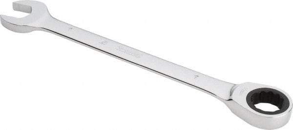 Proto - 1" 12 Point Combination Wrench - 0° Offset Angle, 12-3/4" OAL, Steel, Chrome Finish - Apex Tool & Supply