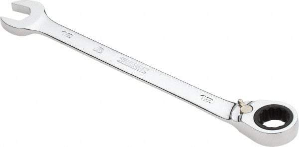 Proto - 12mm 12 Point Combination Wrench - 0° Offset Angle, 6-3/4" OAL, Steel, Chrome Finish - Apex Tool & Supply