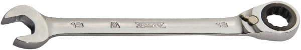 Proto - 18mm 12 Point Combination Wrench - 0° Offset Angle, 9-5/16" OAL, Steel, Chrome Finish - Apex Tool & Supply