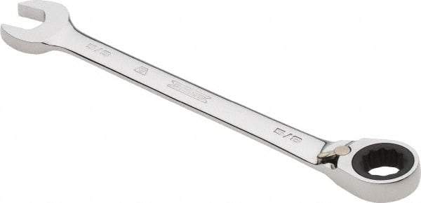 Proto - 5/8" 12 Point Combination Wrench - 0° Offset Angle, 8-3/16" OAL, Steel, Chrome Finish - Apex Tool & Supply