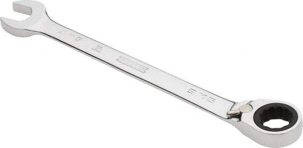 Proto - 9/16" 12 Point Combination Wrench - 0° Offset Angle, 7-1/2" OAL, Steel, Chrome Finish - Apex Tool & Supply